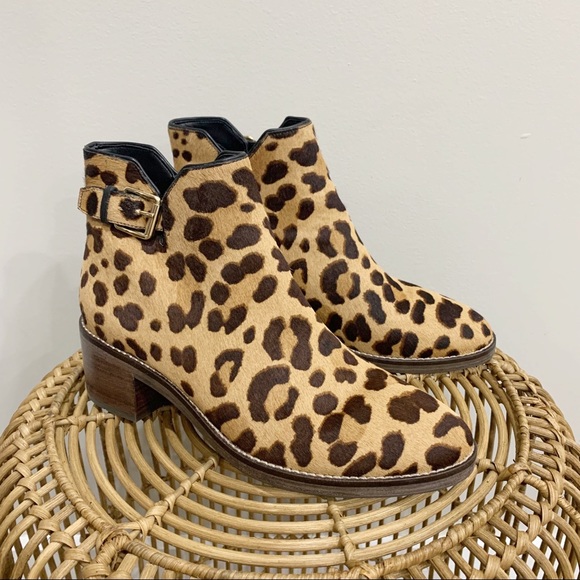 Cole Haan Grand OS Calf Hair Leopard  Leather Women’s Ankle Boots - Picture 1 of 9